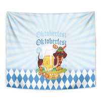 Germany Oktoberfest Tapestry Dachshund Beer and Bavarian Pretzel