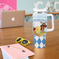 Germany Oktoberfest Tumbler With Handle Dachshund Beer and Bavarian Pretzel