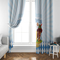 Germany Oktoberfest Window Curtain Dachshund Beer and Bavarian Pretzel