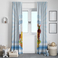 Germany Oktoberfest Window Curtain Dachshund Beer and Bavarian Pretzel