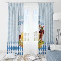 Germany Oktoberfest Window Curtain Dachshund Beer and Bavarian Pretzel