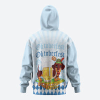 Germany Oktoberfest Zip Hoodie Dachshund Beer and Bavarian Pretzel