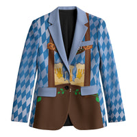 Lederhosen Oktoberfest Blazer Beers Bavarian Diamond Pattern