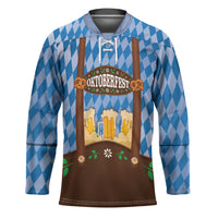 Lederhosen Oktoberfest Hockey Jersey Beers Bavarian Diamond Pattern