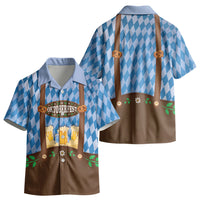 Lederhosen Oktoberfest Kid Hawaiian Shirt Beers Bavarian Diamond Pattern