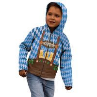 Lederhosen Oktoberfest Kid Hoodie Beers Bavarian Diamond Pattern