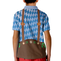 Lederhosen Oktoberfest Kid Polo Shirt Beers Bavarian Diamond Pattern