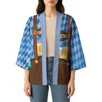 Lederhosen Oktoberfest Kimono Beers Bavarian Diamond Pattern