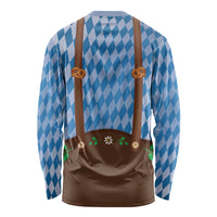Lederhosen Oktoberfest Long Sleeve Shirt Beers Bavarian Diamond Pattern