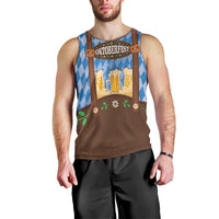 Lederhosen Oktoberfest Men Tank Top Beers Bavarian Diamond Pattern