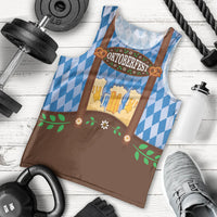Lederhosen Oktoberfest Men Tank Top Beers Bavarian Diamond Pattern