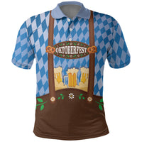 Lederhosen Oktoberfest Polo Shirt Beers Bavarian Diamond Pattern