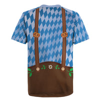 Lederhosen Oktoberfest Rugby Jersey Beers Bavarian Diamond Pattern
