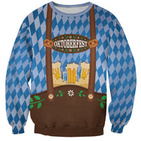 Lederhosen Oktoberfest Sweatshirt Beers Bavarian Diamond Pattern