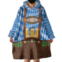 Lederhosen Oktoberfest Wearable Blanket Hoodie Beers Bavarian Diamond Pattern