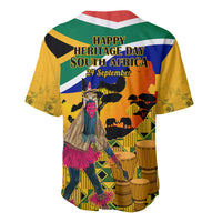 South Africa Heritage Day Baseball Jersey Traditional Dancer Kente Pattern With Flag Style - Wonder Print Shop