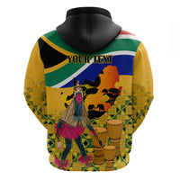 Personalised South Africa Heritage Day Hoodie Traditional Dancer Kente Pattern With Flag Style - Wonder Print Shop
