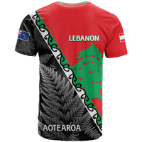 New Zealand And Lebanon T Shirt Silver Fern Maori With Cedar Tree Together - Wonder Print Shop