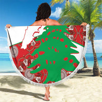 Personalised Lebanon Independence Day Beach Blanket Lebanese Map With Cedrus - Wonder Print Shop