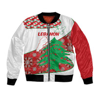 Personalised Lebanon Independence Day Bomber Jacket Lebanese Map With Cedrus - Wonder Print Shop