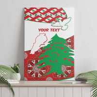 Personalised Lebanon Independence Day Canvas Wall Art Lebanese Map With Cedrus - Wonder Print Shop