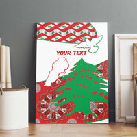Personalised Lebanon Independence Day Canvas Wall Art Lebanese Map With Cedrus - Wonder Print Shop