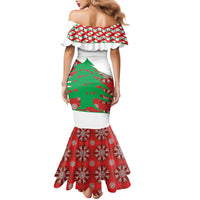 Personalised Lebanon Independence Day Family Matching Mermaid Dress and Hawaiian Shirt Lebanese Map With Cedrus - Wonder Print Shop