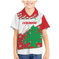 Personalised Lebanon Independence Day Family Matching Mermaid Dress and Hawaiian Shirt Lebanese Map With Cedrus - Wonder Print Shop