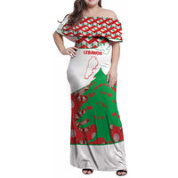 Personalised Lebanon Independence Day Family Matching Off Shoulder Maxi Dress and Hawaiian Shirt Lebanese Map With Cedrus - Wonder Print Shop