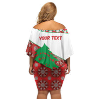 Personalised Lebanon Independence Day Family Matching Off Shoulder Short Dress and Hawaiian Shirt Lebanese Map With Cedrus - Wonder Print Shop