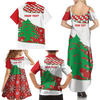 Personalised Lebanon Independence Day Family Matching Summer Maxi Dress and Hawaiian Shirt Lebanese Map With Cedrus - Wonder Print Shop