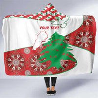 Personalised Lebanon Independence Day Hooded Blanket Lebanese Map With Cedrus
