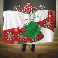 Personalised Lebanon Independence Day Hooded Blanket Lebanese Map With Cedrus