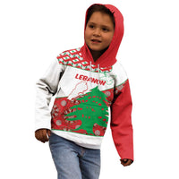 Personalised Lebanon Independence Day Kid Hoodie Lebanese Map With Cedrus - Wonder Print Shop