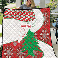 Personalised Lebanon Independence Day Quilt Lebanese Map With Cedrus - Wonder Print Shop