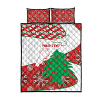 Personalised Lebanon Independence Day Quilt Bed Set Lebanese Map With Cedrus - Wonder Print Shop
