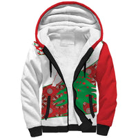 Personalised Lebanon Independence Day Sherpa Hoodie Lebanese Map With Cedrus - Wonder Print Shop