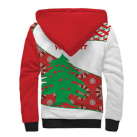 Personalised Lebanon Independence Day Sherpa Hoodie Lebanese Map With Cedrus - Wonder Print Shop