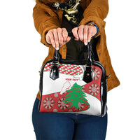 Personalised Lebanon Independence Day Shoulder Handbag Lebanese Map With Cedrus