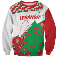 Personalised Lebanon Independence Day Sweatshirt Lebanese Map With Cedrus - Wonder Print Shop