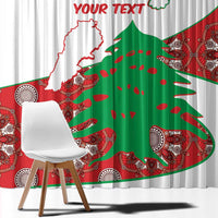 Personalised Lebanon Independence Day Window Curtain Lebanese Map With Cedrus - Wonder Print Shop