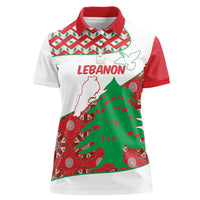 Personalised Lebanon Independence Day Women Polo Shirt Lebanese Map With Cedrus - Wonder Print Shop