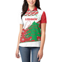 Personalised Lebanon Independence Day Women Polo Shirt Lebanese Map With Cedrus - Wonder Print Shop