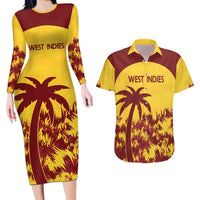 Custom West Indies Cricket Couples Matching Long Sleeve Bodycon Dress and Hawaiian Shirt Windies Newest Version - Wonder Print Shop