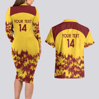 Custom West Indies Cricket Couples Matching Long Sleeve Bodycon Dress and Hawaiian Shirt Windies Newest Version - Wonder Print Shop