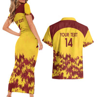 Custom West Indies Cricket Couples Matching Short Sleeve Bodycon Dress and Hawaiian Shirt Windies Newest Version - Wonder Print Shop