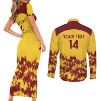 Custom West Indies Cricket Couples Matching Short Sleeve Bodycon Dress and Long Sleeve Button Shirt Windies Newest Version - Wonder Print Shop