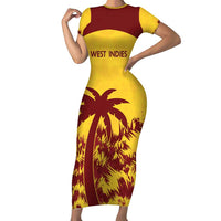 Custom West Indies Cricket Family Matching Short Sleeve Bodycon Dress and Hawaiian Shirt Windies Newest Version - Wonder Print Shop