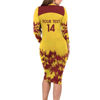 Custom West Indies Cricket Long Sleeve Bodycon Dress Windies Newest Version - Wonder Print Shop