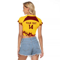 Custom West Indies Cricket Raglan Cropped T Shirt Windies Newest Version - Wonder Print Shop
